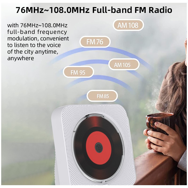 BT5.1 CD Player Portable Music Player FM Radio Desktop CD