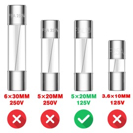 VEXUNGA 2A 125V Fuse 2 Amp 125 Volt Max Fast Blow Glass Fuses Replacement for Outdoor C9 String Christmas Xmas Lights 5x20MM / 0.2x0.78Inch (Pack of 30pcs)