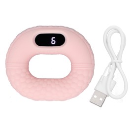 Silicone Hand Grip Strengthener Muscle Training Adjustable Strength Hand Strengthener Grip Ring with Counter Display Pink