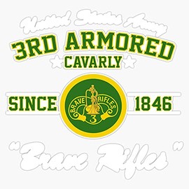 HOF Trading 3Rd Armored Cavalry Regiment Vinyl Sticker Waterproof Decal Laptop Wall Window Bumper Sticker 5"