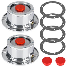 CheeMuii 343-4009 Trailer Hub Cap 2 PCS 3434009 Aluminum Hubcaps for Trailer Axle with Extra 2 PCS Rubber Plugs and Gaskets Replaces Stemco 343-4009