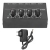 4 Channel Line Mixer Stereo Compact Low Noise Adjustable Volume