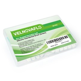 VelnovaFlo Interdental Brush for Dental CareSoft Interdental Brushes Original,Dental Picks for Cleaning Teeth,Arc - Shaped Soft Silicone interdental Brush (Green, 84 Pieces)
