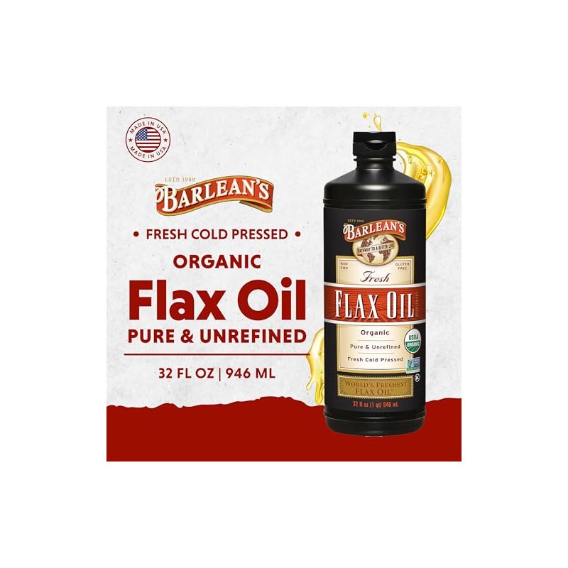 Barlean’s Fresh Organic Flax Oil, 32-oz
