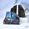 Blue Labradorite Bookends Heavy Duty Healing Crystal Stone Book Holders