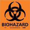NMC S52P Warning Sign with Graphic, "BIOHAZARD", 7" Width x