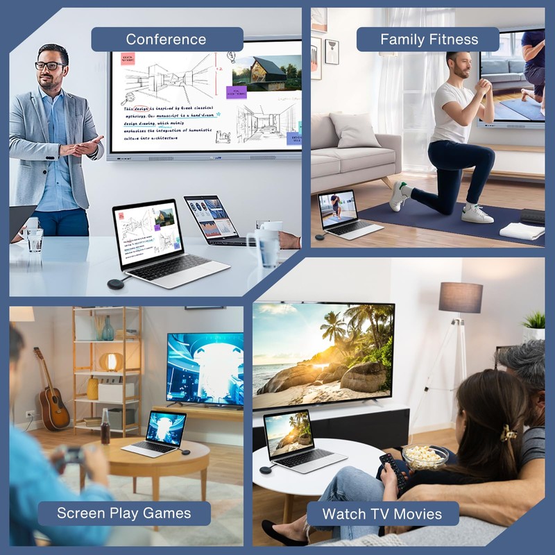 JYXCN 4K Wireless Display Adapter,Real Plug & Play, 2.4G &