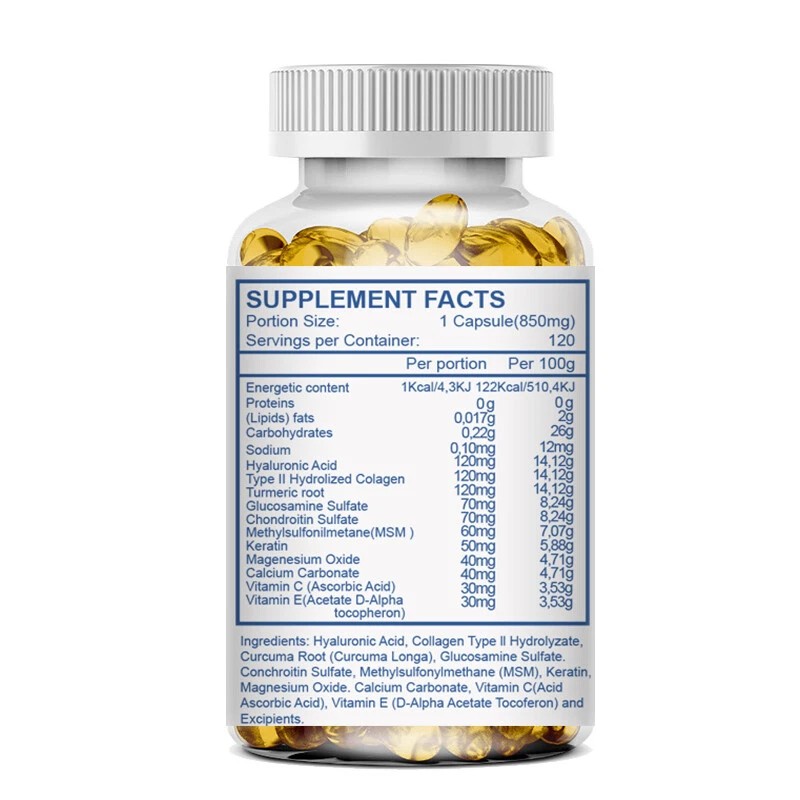 NATURE'S LIVE Hyaluronic Acid 850mg 120 Capsules w/ Vitamin C