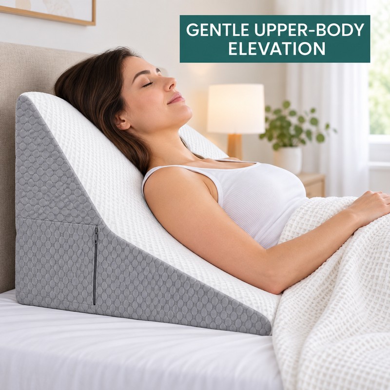 19.7 Inch Foam Wedge Pillow with Removable Washable Cover, Side