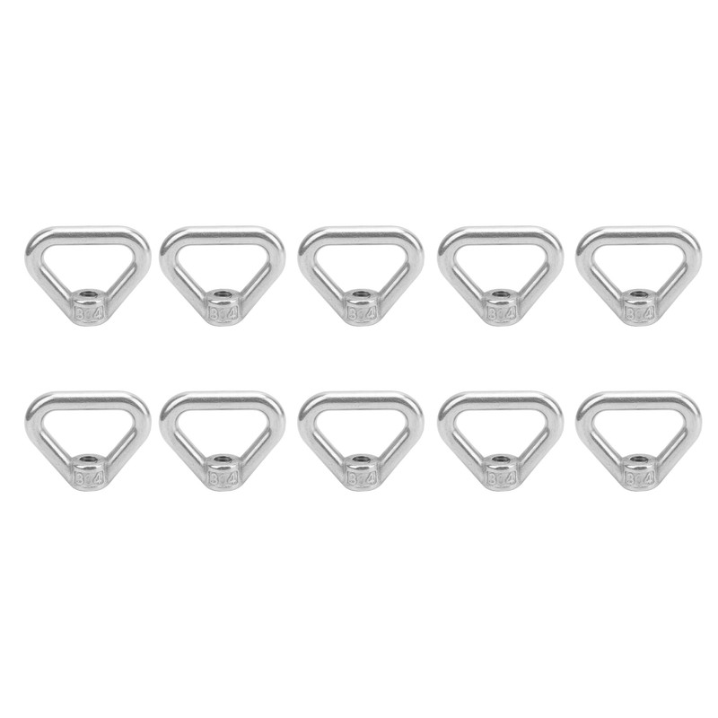 10pcs Silver Screw Nut 304 Stainless Steel Triangle Ring Nut