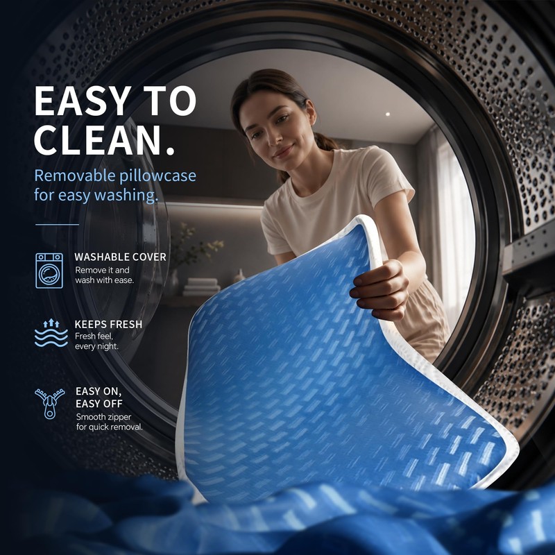 Dreamara Side Sleeper Pillow, Cooling Crescent Memory Foam Queen Pillow
