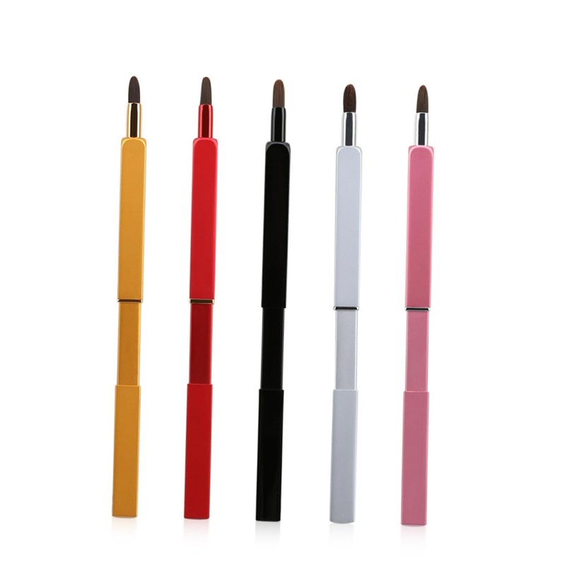 FOMIYES 3pcs Makeup Tool Kit Retractable Lip Brush Applicator Portable