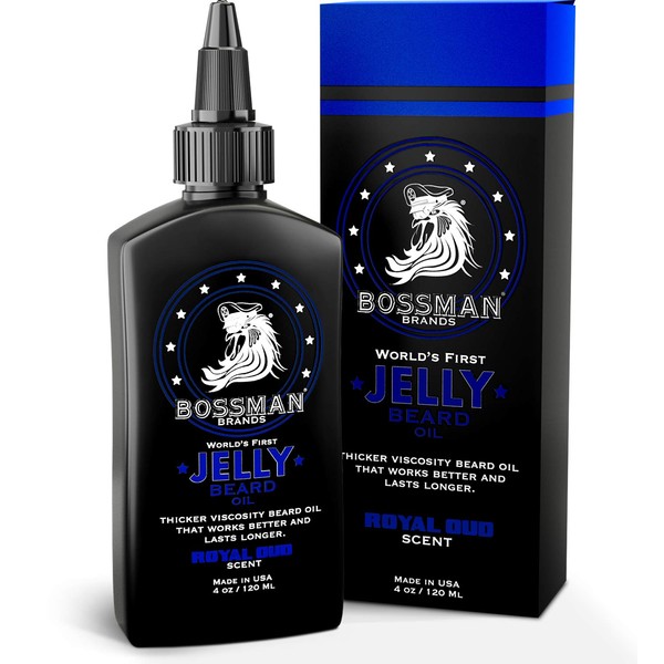 Bossman Beard Oil Jelly (4oz) - Beard Growth Softener, Moisturizer Lotion Gel with Natural Ingredients - Beard Growing Product (Royal Oud Scent)