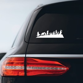 LOTR Caravan Fellowship Sticker Decal Notebook Car Laptop 8" x 2" (White)