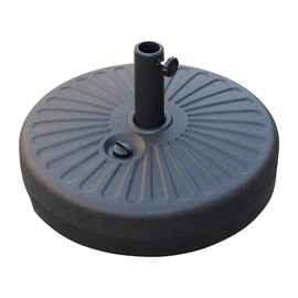 ABBLE Water Injection Umbrella Base, Weighted High Density Polyethylene Outdoor Parasol Umbrella Stand Holder, Sand Water Filled, 48.5 lb, Black