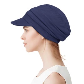 Alnorm Super Soft Breathable Bamboo Floppy Hat Oversized Baseball Cap for Women, navy