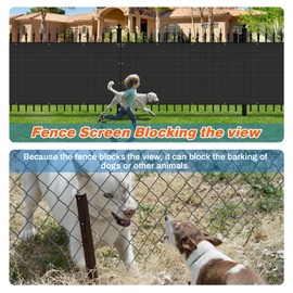 TANG Privacy Fence Screen Black 5' x 70' for Patio Garden Heavy Duty Residential Windscreen Fence Privacy Blockage for Backyard School Commercial Netting Fence Permeable 3 Years Warranty