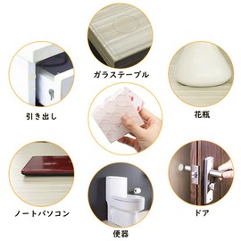 Ginoya Soft Cushions, 72 Piece Round Doorstop Cushion, Impact Noise and Scratch Prevention, Anti-Slip, Instruction Manual Included