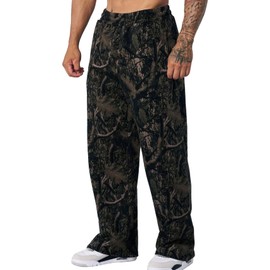 DIOTSR Mens Baggy Sweatpants Athletic Graphic Print Joggers Workout Streetwear Pants with Pockets (Black Tree,X-Small)