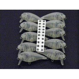 wLure 10 Blank Unpainted Crankbait Wide Wobble Surface Walking Bait Fishing Lures with Free Eyes UPC655