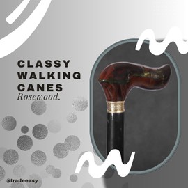 Handmade Rosewood Wooden Walking Canes | Epoxy Resin Walking Stick for Senior | Epoxy Resin Wood Walking Cane | Walking Cane for Men & Women