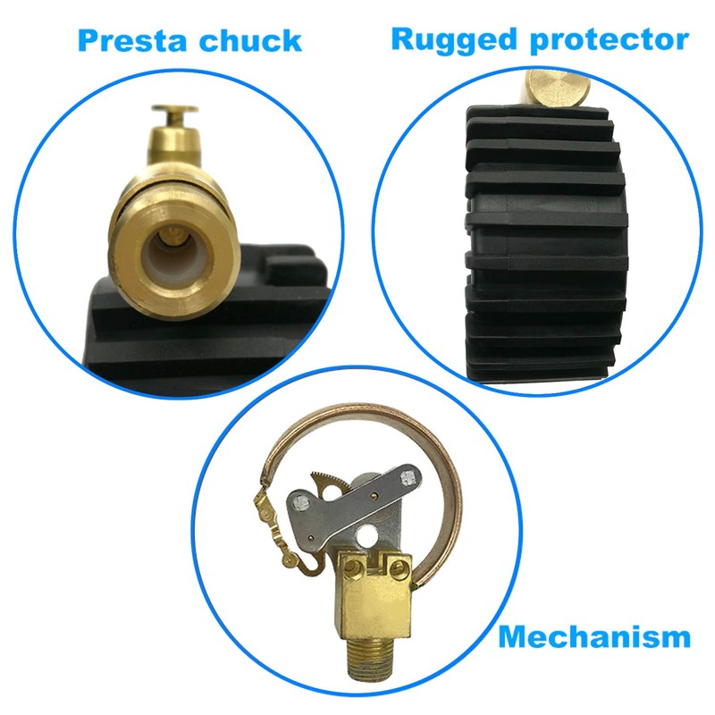 GODESON Presta Valve Tire Pressure Gauge 0-160 PSI/11 Bar