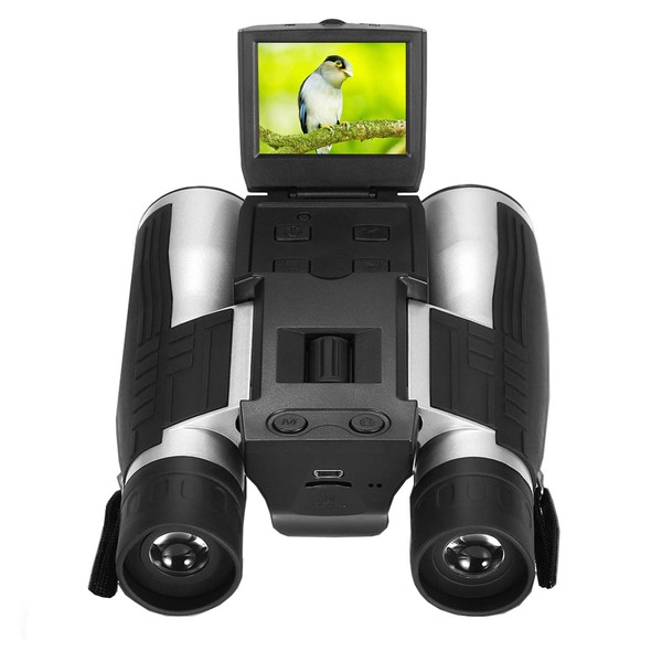 Camonity 5M 2" LCD 16GB Digital Binocular with Camera 12X Zoom Video Photo Recorder Camcorder for Bird Watching Football Game Concert