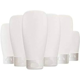 Wabmipe 150ml/5oz Clear Plastic Cosmetic Squeeze Bottles with Flip Caps, Set of 6, Portable Containers for Travel