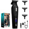 DSP Hair Trimmer for Men, Rechargeable Beard Trimmer with 2 Speeds, Professional Trimmers for Barbers, Cordless T Trimmer, Powder Metallurgy+Ceramic Blade (Black)