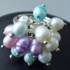 Sterling Fresh Water Pearl Cluster Ring, Pastel Multi Color Pearl