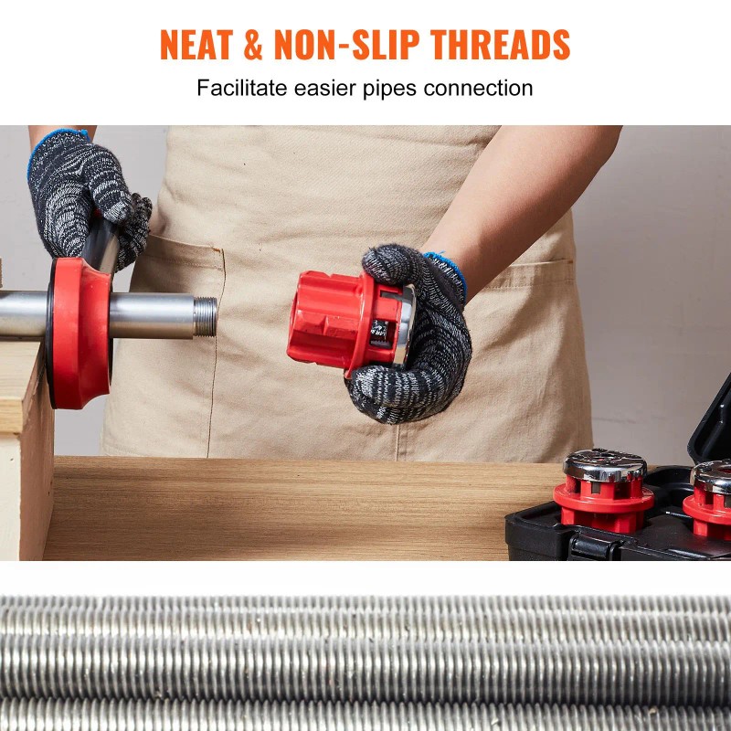 Portable Manual Ratcheting Pipe Threader Kit 1/2\" NPT 3/4\" NPT