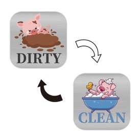 Dirty Clean Dishwasher Magnet,Piggy Dishwasher Magnet Clean Dirty Sign Magnet for Dishwasher Dish Bin That Says Clean or Dirty, Dish Washer Refrigerator for Kitchen Organization (Pink)