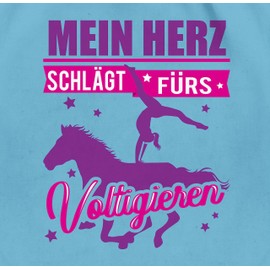 Shirtracer - Gym Bag Backpack - Horses - Bags - My Heart Beats for Vaulting, 1 Light Blue