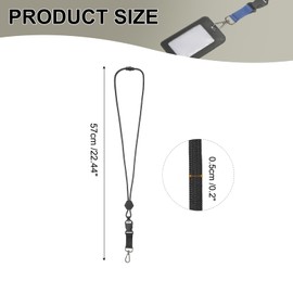 PATIKIL Neck Lanyard Strap for Keys, Adjustable ID Badges Holder Long Keychain Lanyard with Detachable Buckle for Men Women Card Wallets, Black