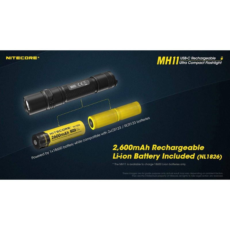 Combo: Nitecore MH11 USB-C RECHARGEABLE FLASHLIGHT - 1000 Lumen, Include