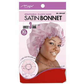 Magic X-Large 21'' Breathable Satin Bonnet with Elastic Band Red