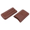 Leather Cigar Case Portable 3 Finger Cigar Humidor Carrying Case