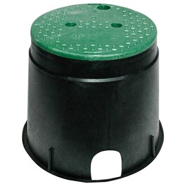 Rocky Mountain Goods Round 12 ” Valve Box with Overlapping Cover - 10” Height Sprinkler Box with Green Cover - Clean Organized Protection for Irrigation Valves, Water, Electric