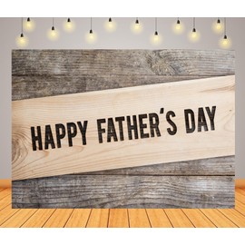 Loccor 5x3ft Fabric Happy Father Day Backdrop Rustic Wooden Board Happy Fathers Day Sign Background for Happy Father's Day Banner Photo Studio Props