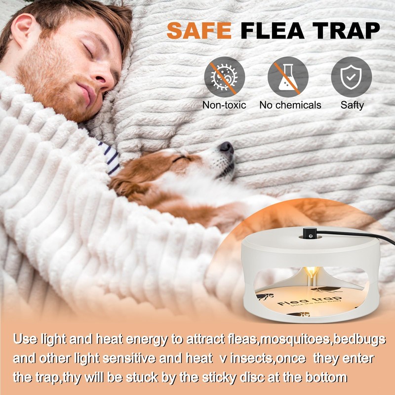 Qualirey 4 Pieces Flea Traps with 8 Sticky Disc 12