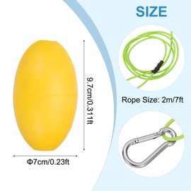 PATIKIL 7FT Float Rope Tow Line, Heavy Duty Buoy Ball Float Leash with Stainless Steel Hook Drift Rope Marker Buoy Float Rope for Fishing Drift Jet-Ski Kayak Boat Accessories, Green