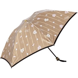 LANVIN en blue (Lanvin on Blue) Flower and Sea Motif Rain Umbrella, Folding Umbrella, Stylish, Floral Pattern, Cute, Women's, beige