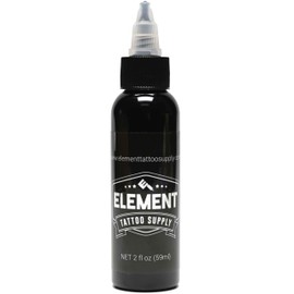 ELEMENT TATTOO SUPPLY - Phantom Black Tattoo Ink - Professional Tattoo Ink & Supplies for Outlining, Shading, & Blending - Tribal Tattoo Ink - Permanent - 2 oz Bottle