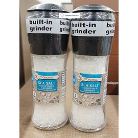 Stonemill Sea Salt with Build-in adjustable grinder 3.53oz 100g (Two Bottles)