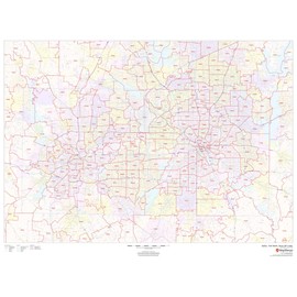 Dallas - Fort Worth, Texas Zip Codes - 48" x 36" Paper Wall Map