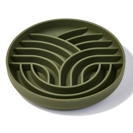 OHMO Slow Feeder Dog Bowls(Tree Life, Camo Green) Enrichment Soft Silicone Food Safe Feeding Bowl Non Slip Suction Cup for All Breed Pet, Cat Slow Down Eating Dishes, Boredom and Anxiety Reducer