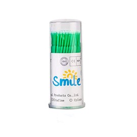 Easyinsmile Disposable 4 Color Micro Applicator Brushes Dental Brush,Brushes for Eyelash Extensions 100pcs/box (Green)