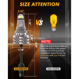 Auxbeam Upgraded 921 Bulb for Backup Reverse Light, 44W 6000 Lumens 500% Extremely Bright 912 W16W T15 Bulbs, Error Free, Pack of 2