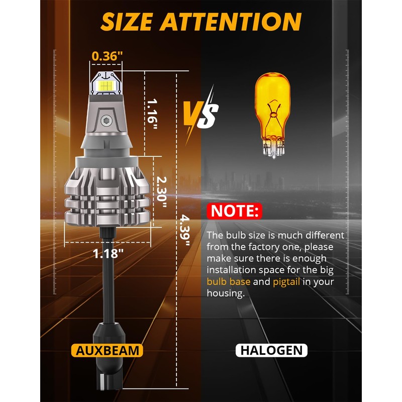 Auxbeam Upgraded 921 Bulb for Backup Reverse Light, 44W 6000