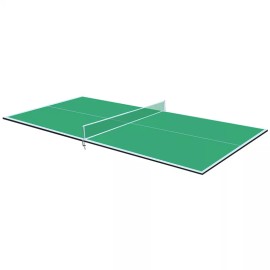 Unbranded 8FT Green Mid-Size Foldable Table Tennis Conversion Top Ping Pong Table Indoor